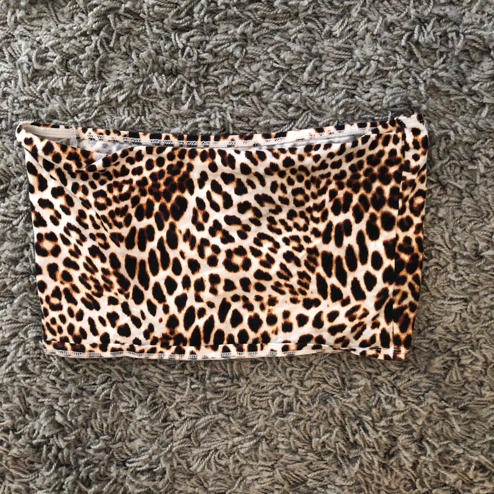 Cheetah print tube crop top